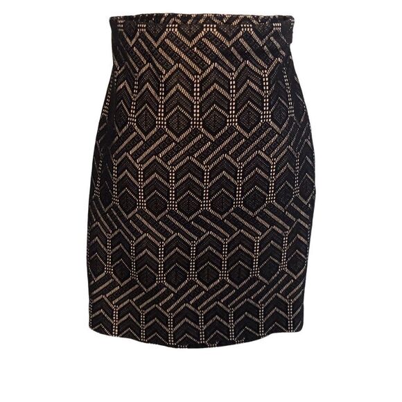 Ann Taylor Petite Lace Black Nude Skirt 0P - Picture 3 of 6